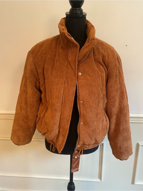 Ashley By 26 International Jackets & Blazers - Ashley By 26 International Women's Tan Corduroy Puffer Jacket